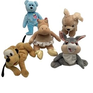 Disney Ty Build-A-Bear Plush Lot Pluto Fantasia Hippo Thumper Eggs II Bear Puppy